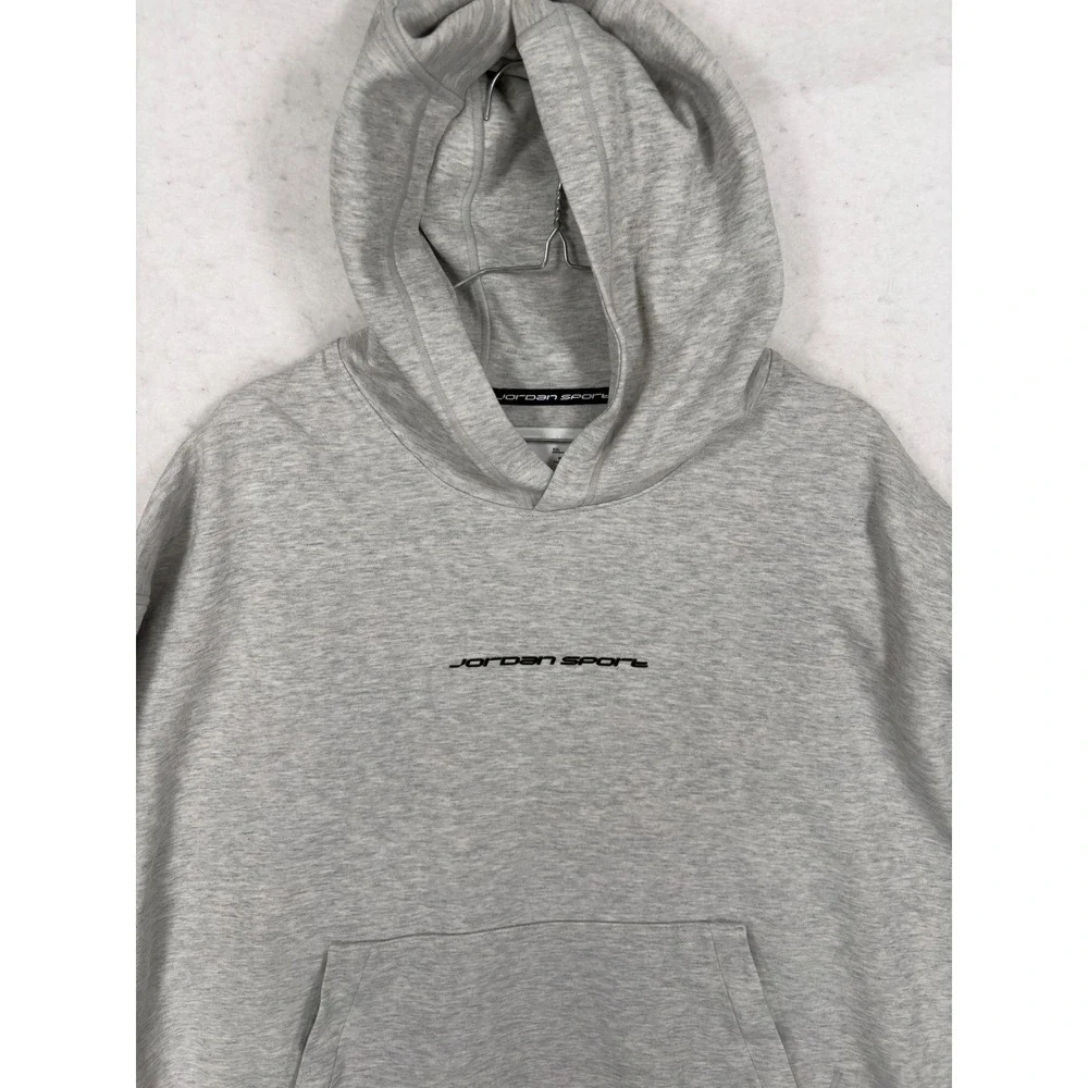 Jordan Sport Dri-FIT Hoodie Mens XXL Grey Heather Jumpman Pullover Sweatshirt